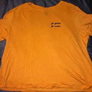 Mustard yellow shirt sleeve shirt